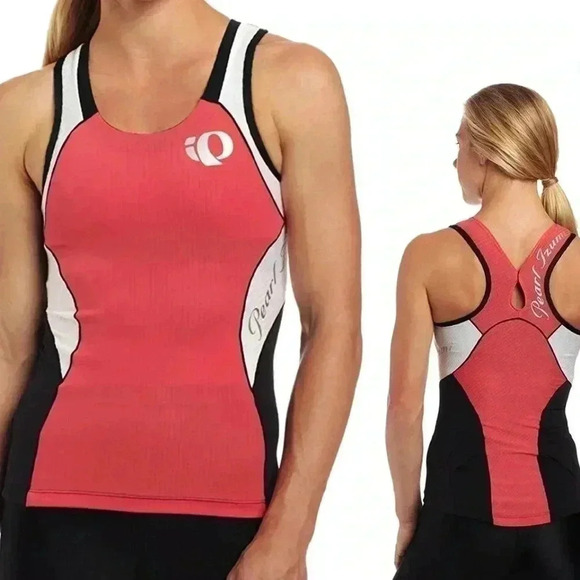 Pearl Izumi Elite InRCool Tri Singlet Tank Top Womens Small Pink-White 13221302 - Picture 1 of 15